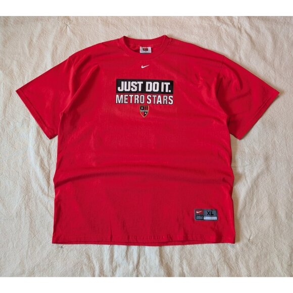 Nike Team Vintage Y2K New York Metro Stars Soccer FC Center Swoosh Tee Size XL - Picture 3 of 8